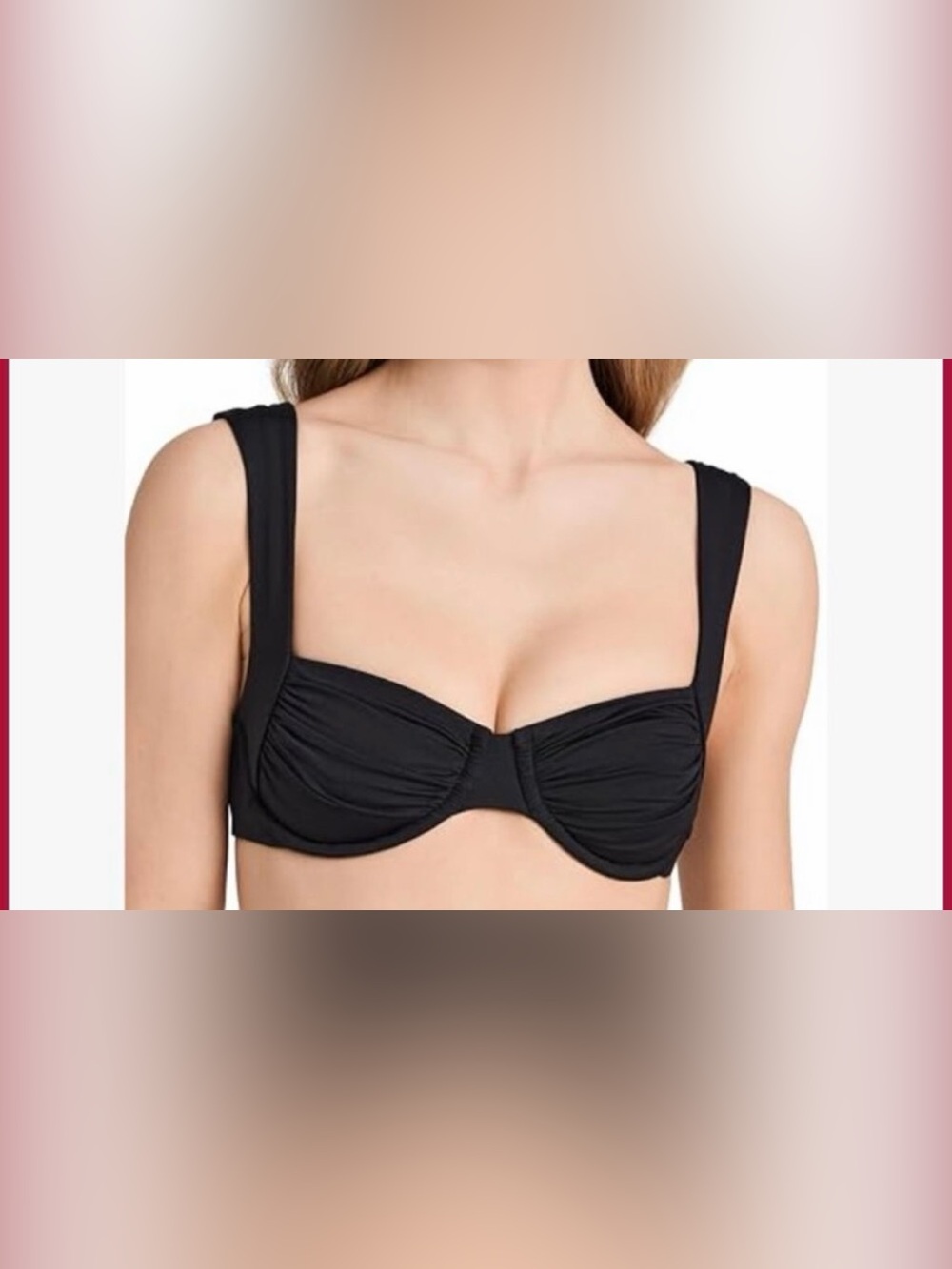 Maisonlejaby Black Underwire Bikini Top - Wide Strap Swim Bra